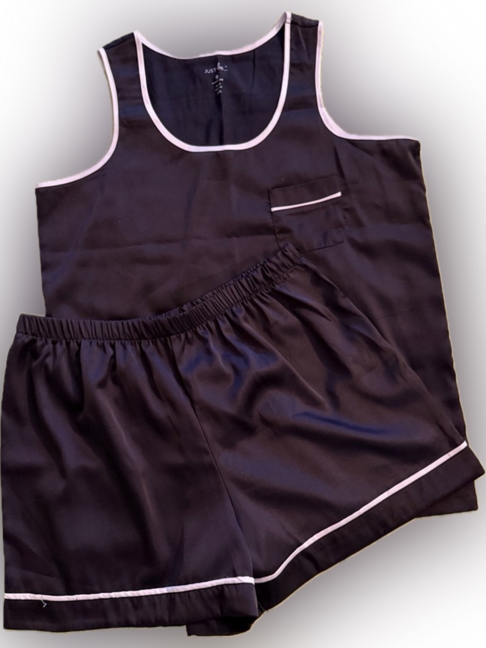 Women’s JustBe Black Silk Pajama Set, Size Small, NWOT